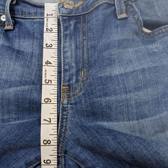 JB Just Black Jeans Womens 29 Light Wash Distressed Whiskered Straight Denim - Picture 10 of 15